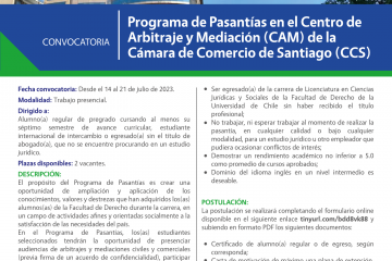 Convocatoria Programa de Pasantías con la Universidad de Chile