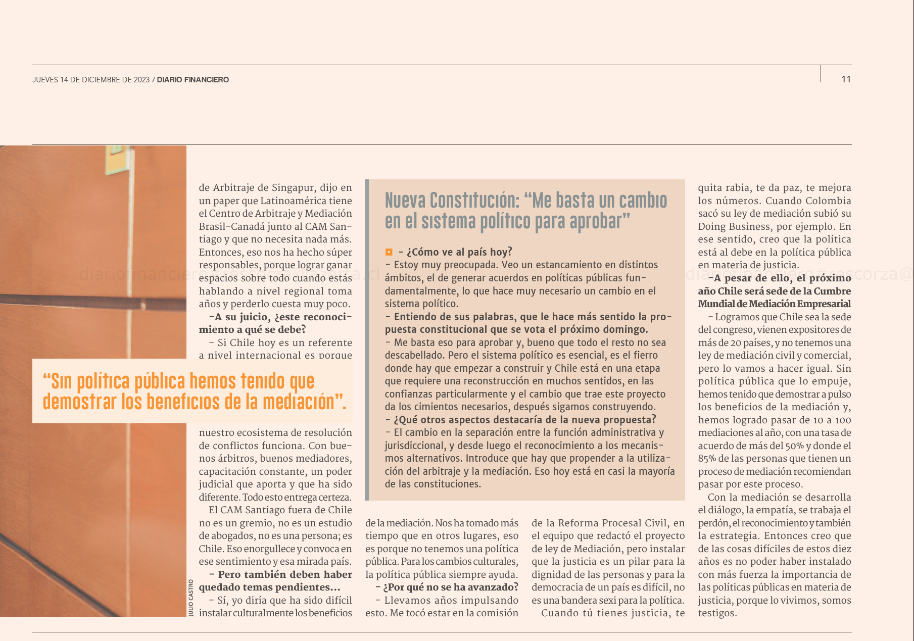 [Diario Financiero] Macarena Letelier y el balance de sus 10 años en el CAM: “Si Chile hoy es un referente internacional en arbitraje es por nuestro ecosistema de resolución de conflictos”