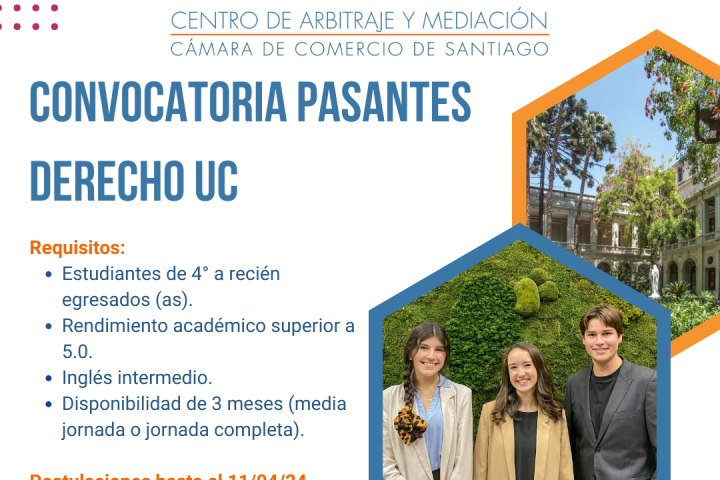 Convocatoria Pasantes Derecho UC 1° Semestre 2024